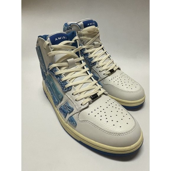 AMIRI Skel Top High Bandana Sneakers Blue White Men’s - Picture 5 of 7